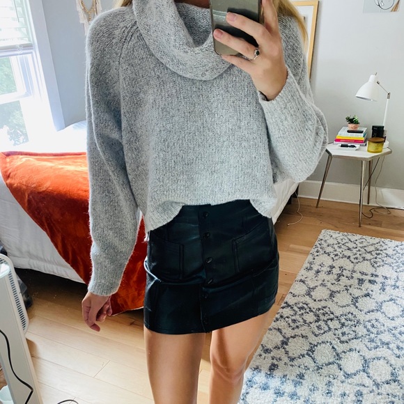 Faux Leather Button Up Skirt, size 2 - Picture 2 of 8